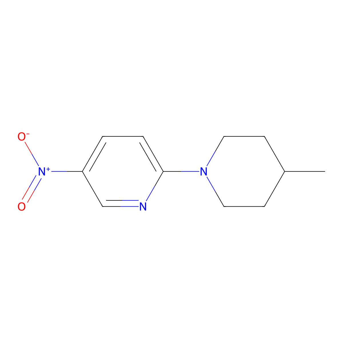 2-(4-Methylpiperidin-1-yl)-5-nitropyridine molecular structure, CAS 82857-28-1