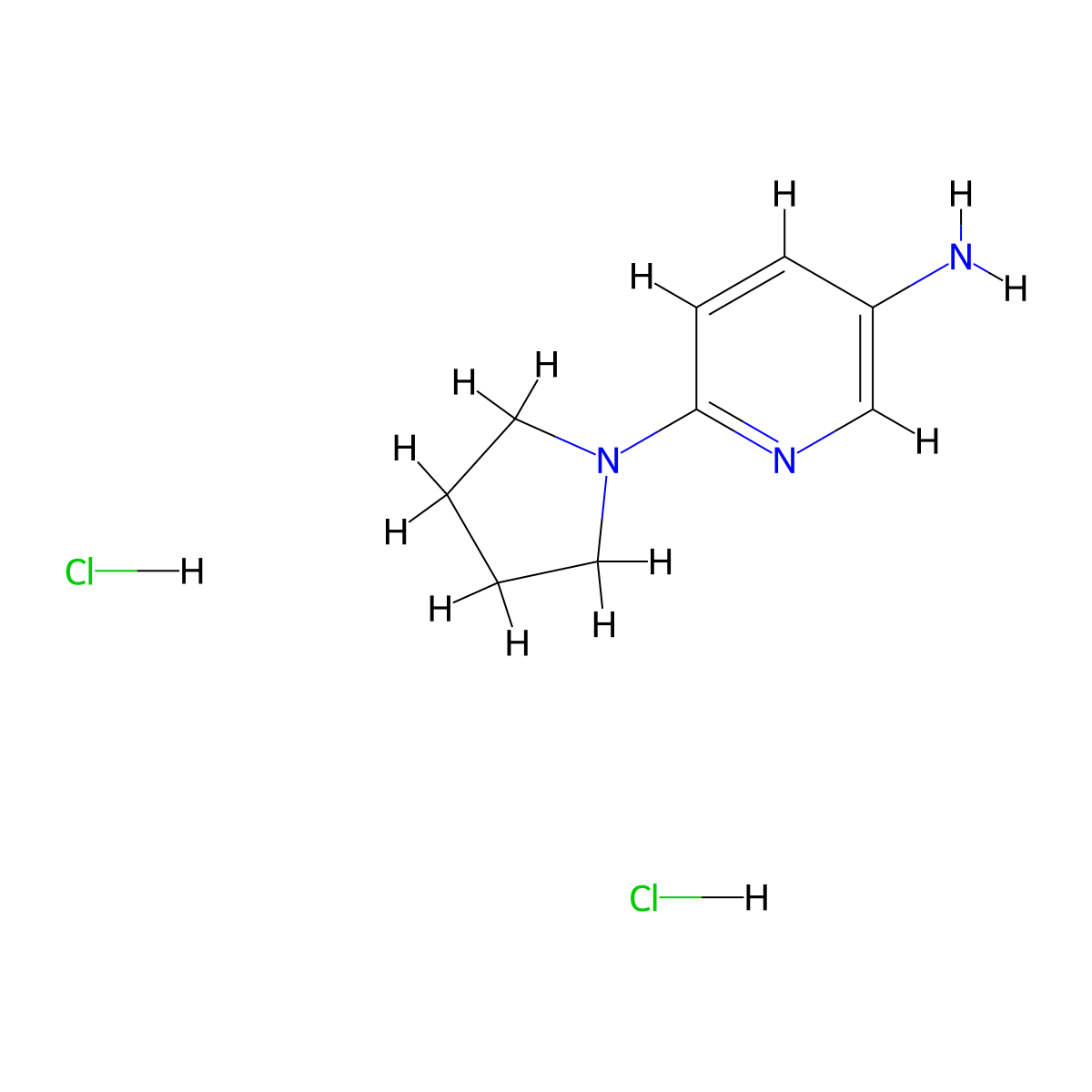 6-(Pyrrolidin-1-yl)pyridin-3-amine dihydrochloride molecular structure, CAS 82857-32-7