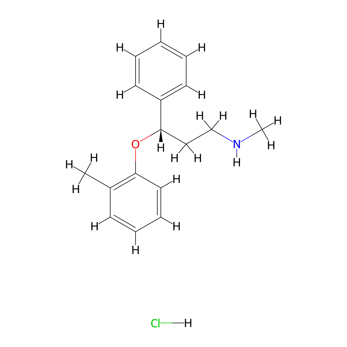(+)-Tomoxetine hydrochloride molecular structure, CAS 82857-39-4