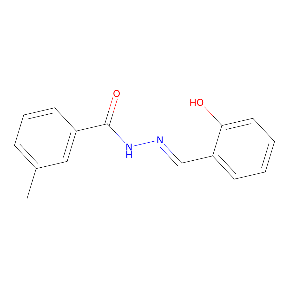 3-Methylbenzoic acid 2-[(2-hydroxyphenyl)methylene]hydrazide molecular structure, CAS 82859-73-2