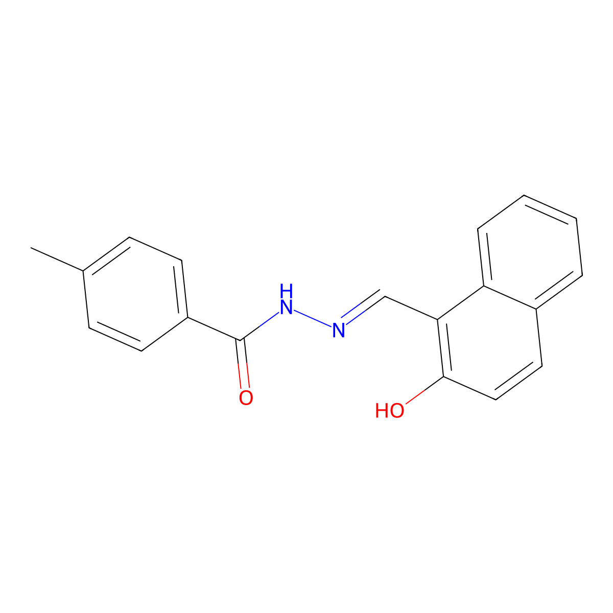 4-methyl-N'-[(2-hydroxy-1-naphthyl)methylidene]benzohydrazide molecular structure, CAS 82859-80-1