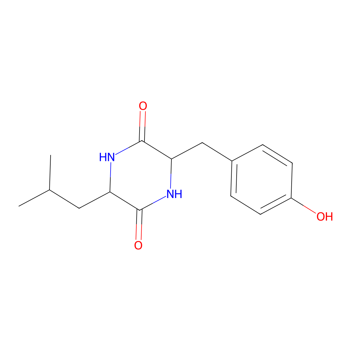 Cyclo(Tyr-Leu) molecular structure, CAS 82863-65-8
