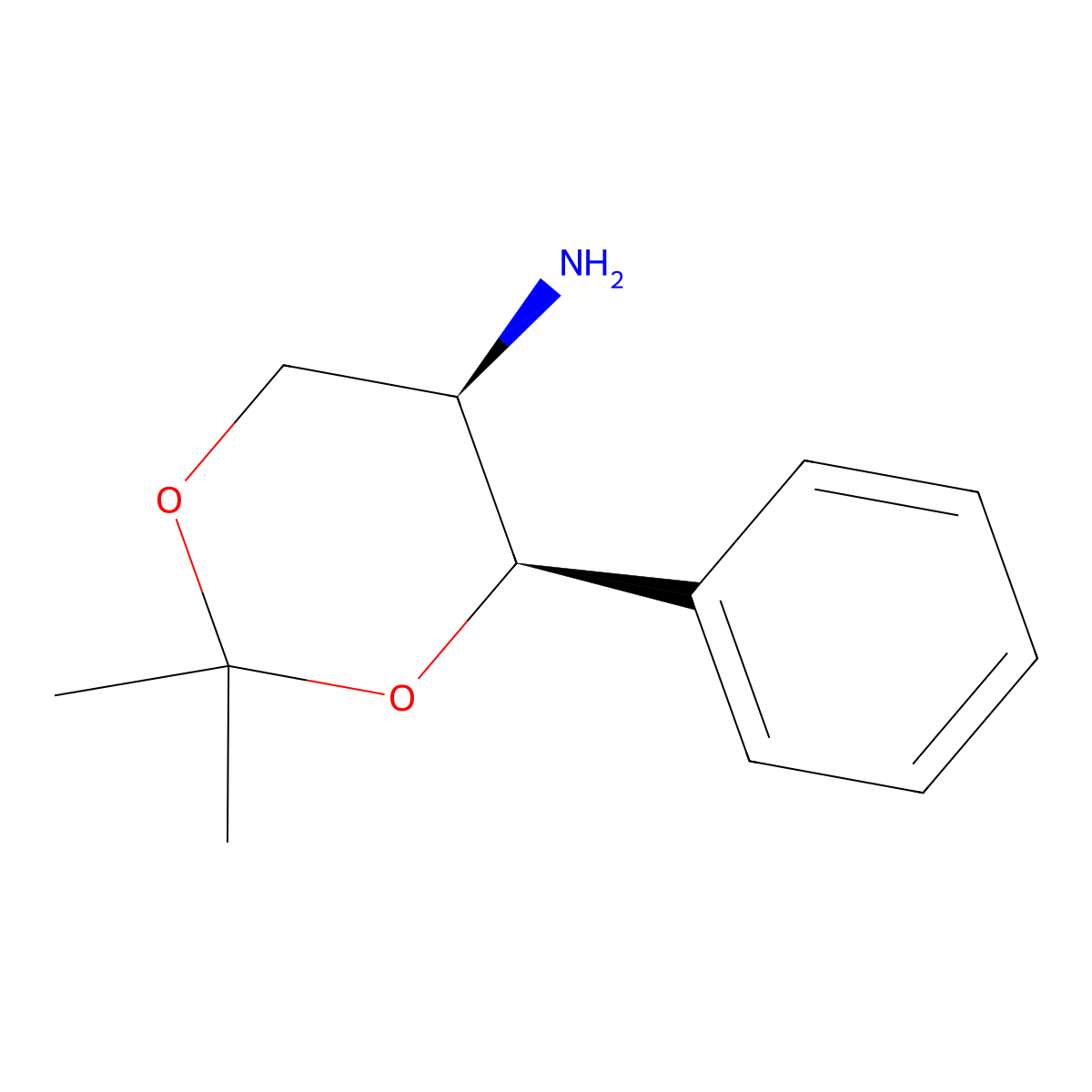 (4R,5R)-2,2-dimethyl-4-phenyl-1,3-dioxan-5-amine molecular structure, CAS 82863-88-5