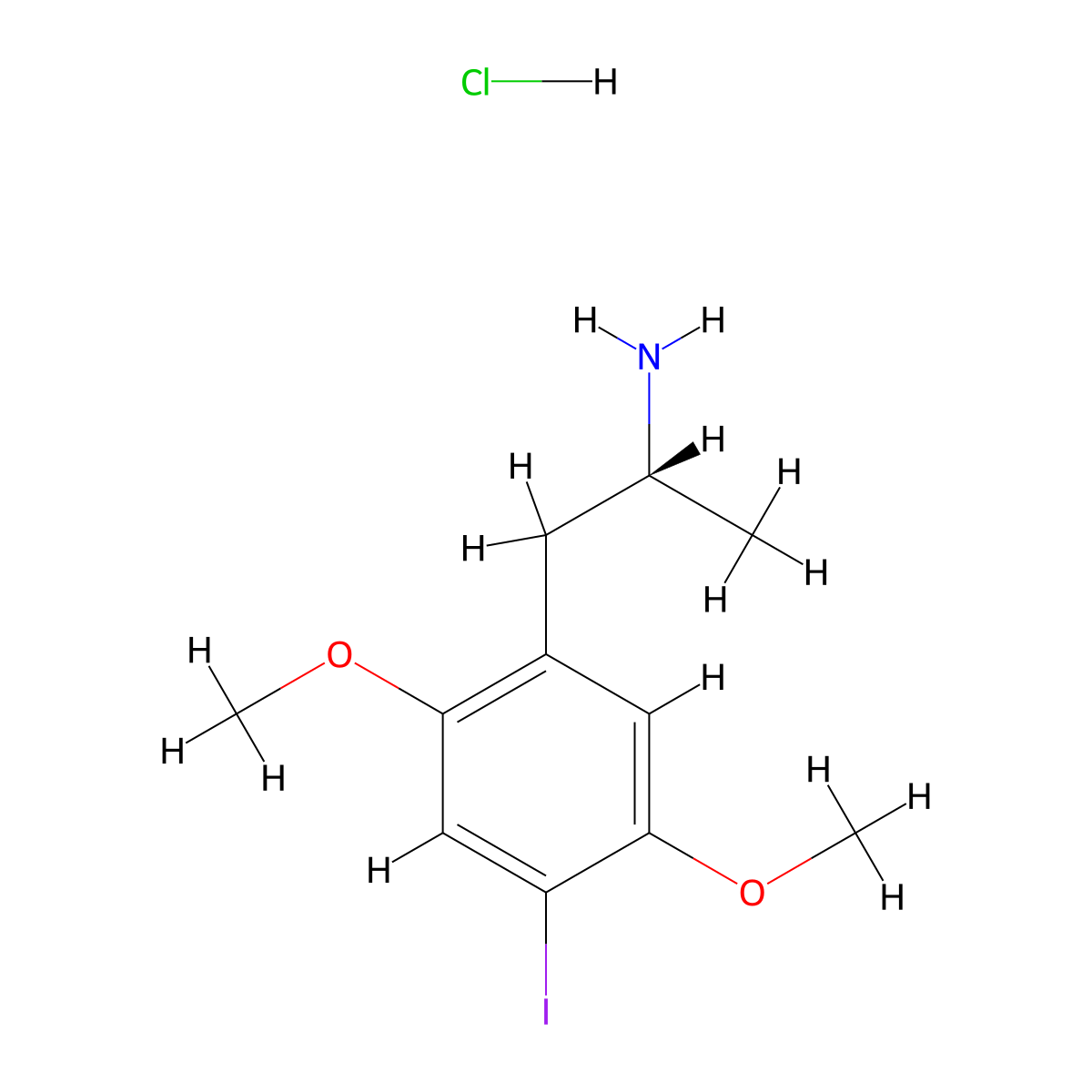 (R)(-)-DOI hydrochloride molecular structure, CAS 82864-02-6