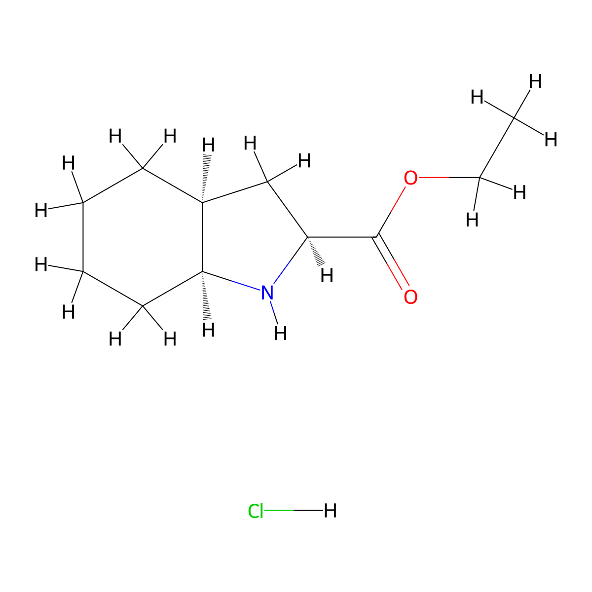 (2S,3aS,7aS)-Ethyl octahydro-1H-indole-2-carboxylate hydrochloride molecular structure, CAS 82864-25-3