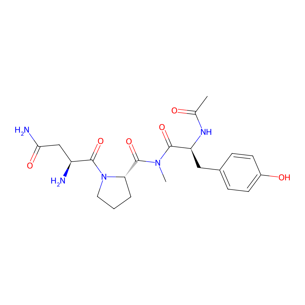 Acetyl-asparaginyl-prolyl-methyltyrosinamide molecular structure, CAS 82867-71-8