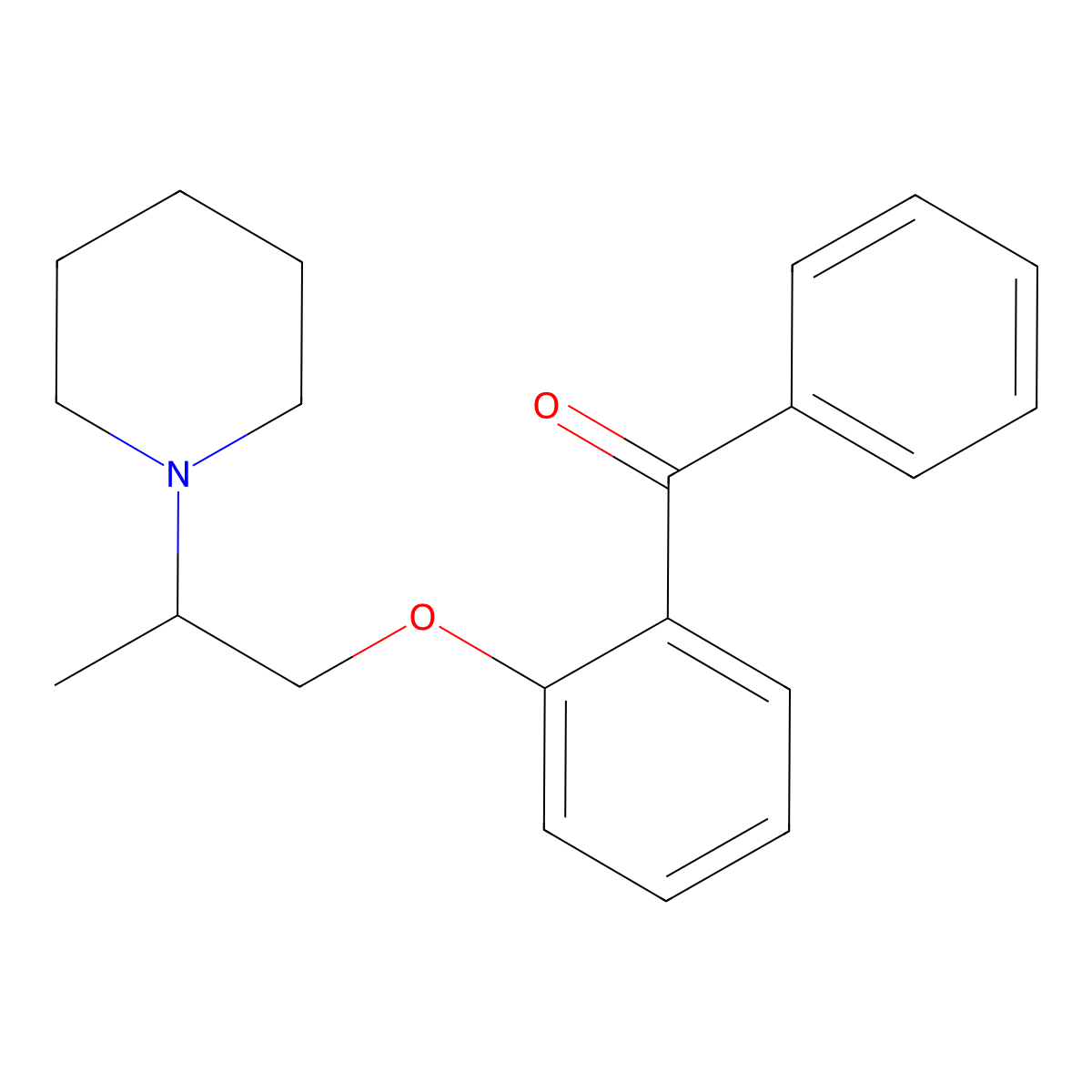 Phenyl(2-(2-(piperidin-1-yl)propoxy)phenyl)methanone molecular structure, CAS 82872-70-6