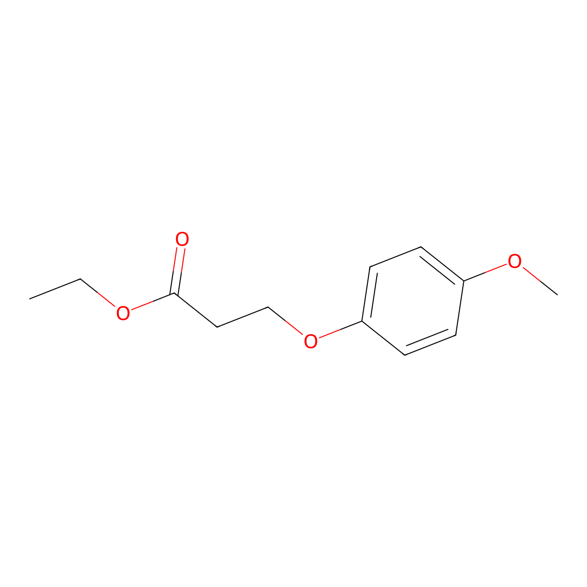 Ethyl 3-(4-methoxyphenoxy)propanoate molecular structure, CAS 82872-99-9