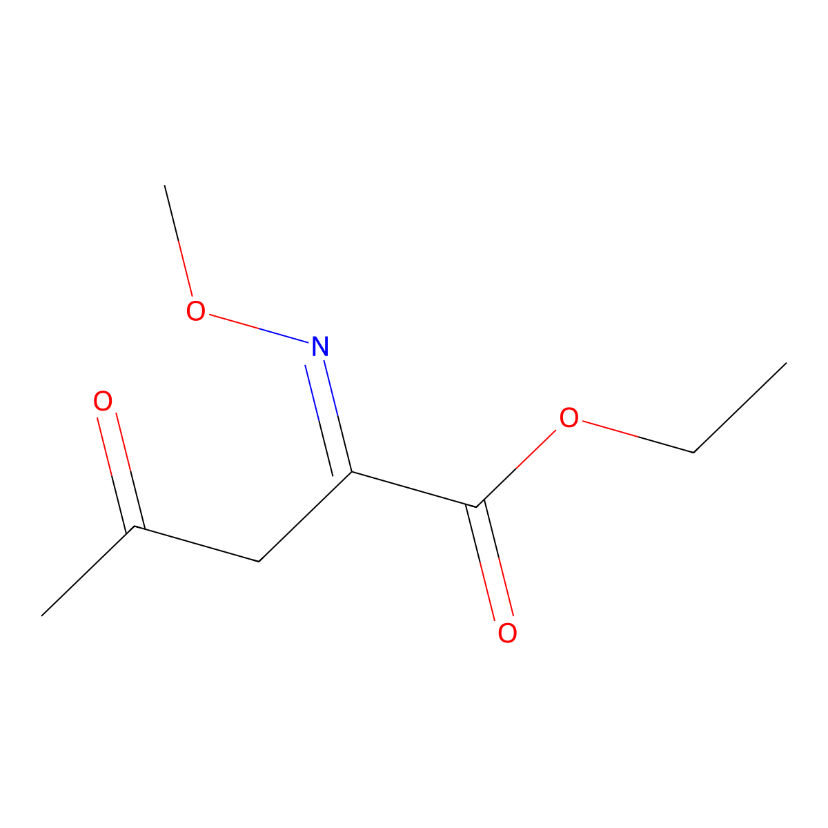 Ethyl 2-(methoxyimino)-4-oxopentanoate molecular structure, CAS 82874-96-2