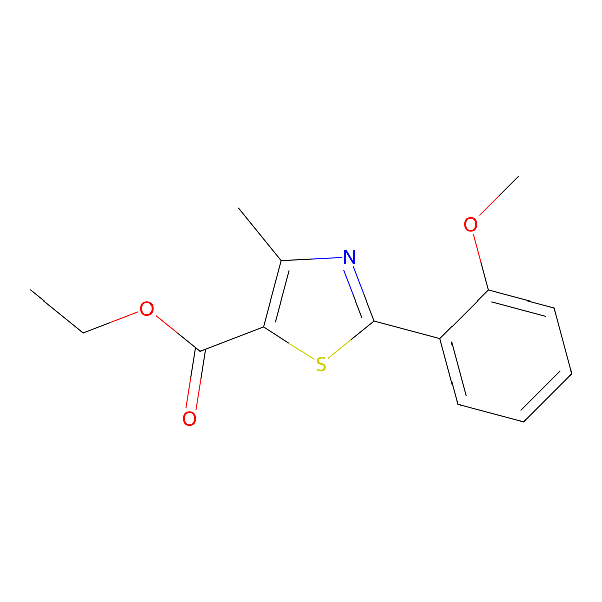 Ethyl 4-Methyl-2-(2-methoxyphenyl)thiazole-5-carboxylate molecular structure, CAS 82875-48-7