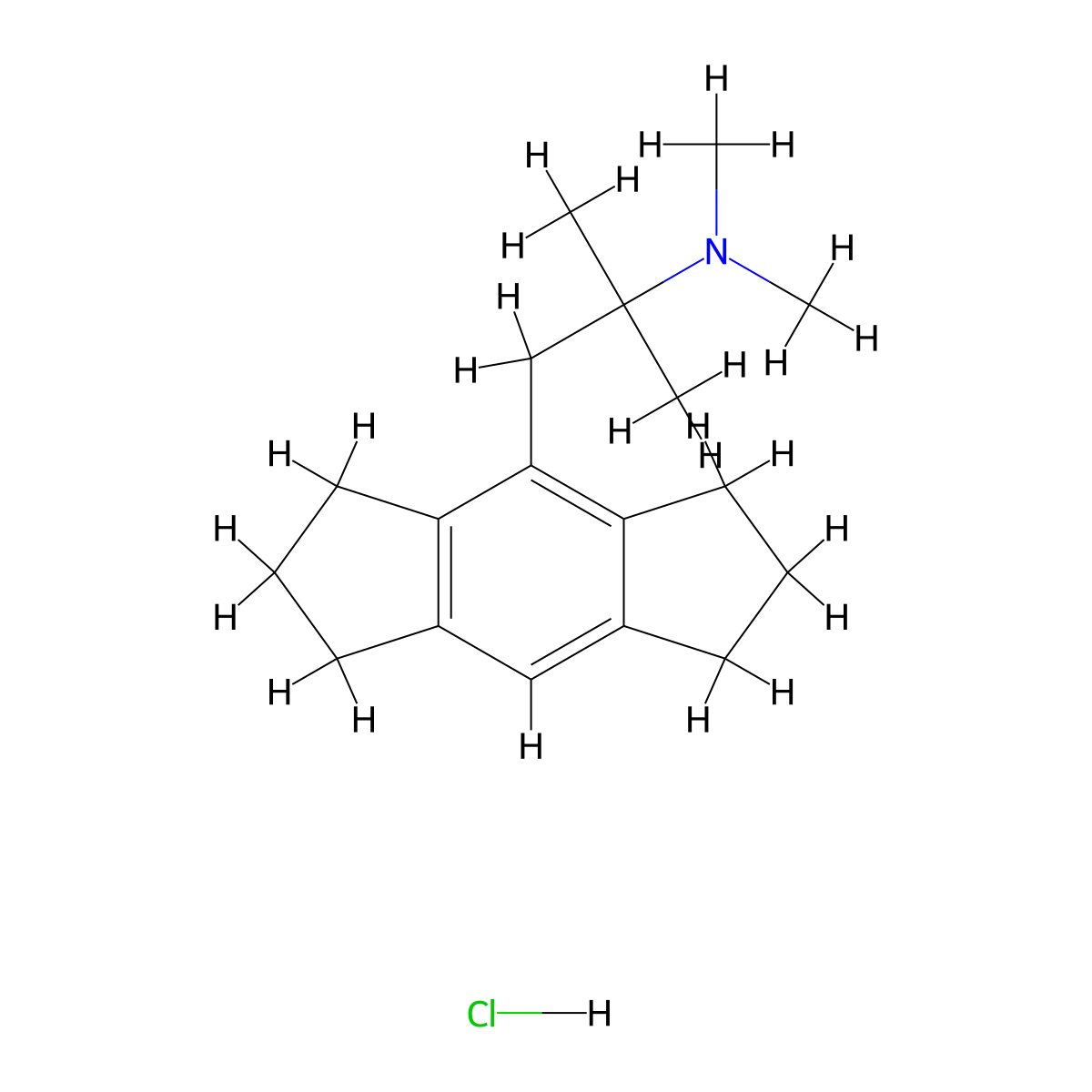 s-Indacene-4-ethanamine, 1,2,3,5,6,7-hexahydro-N,N,alpha,alpha-tetramethyl-, hydrochloride molecular structure, CAS 82875-70-5