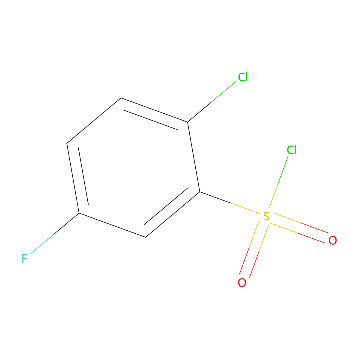 2-Chloro-5-fluorobenzene-1-sulfonyl chloride molecular structure, CAS 82875-86-3