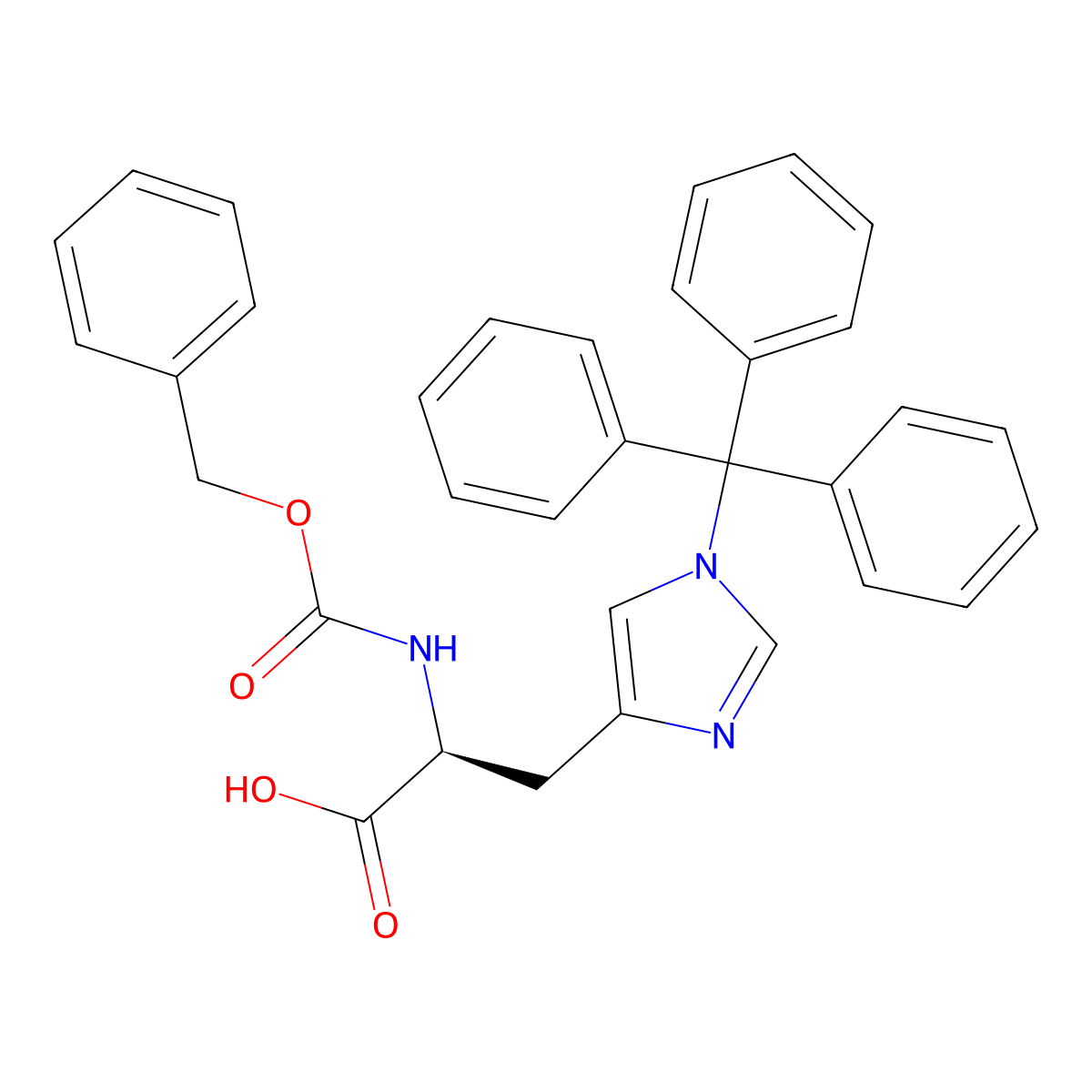 Z-His(Trt)-OH molecular structure, CAS 82882-71-1