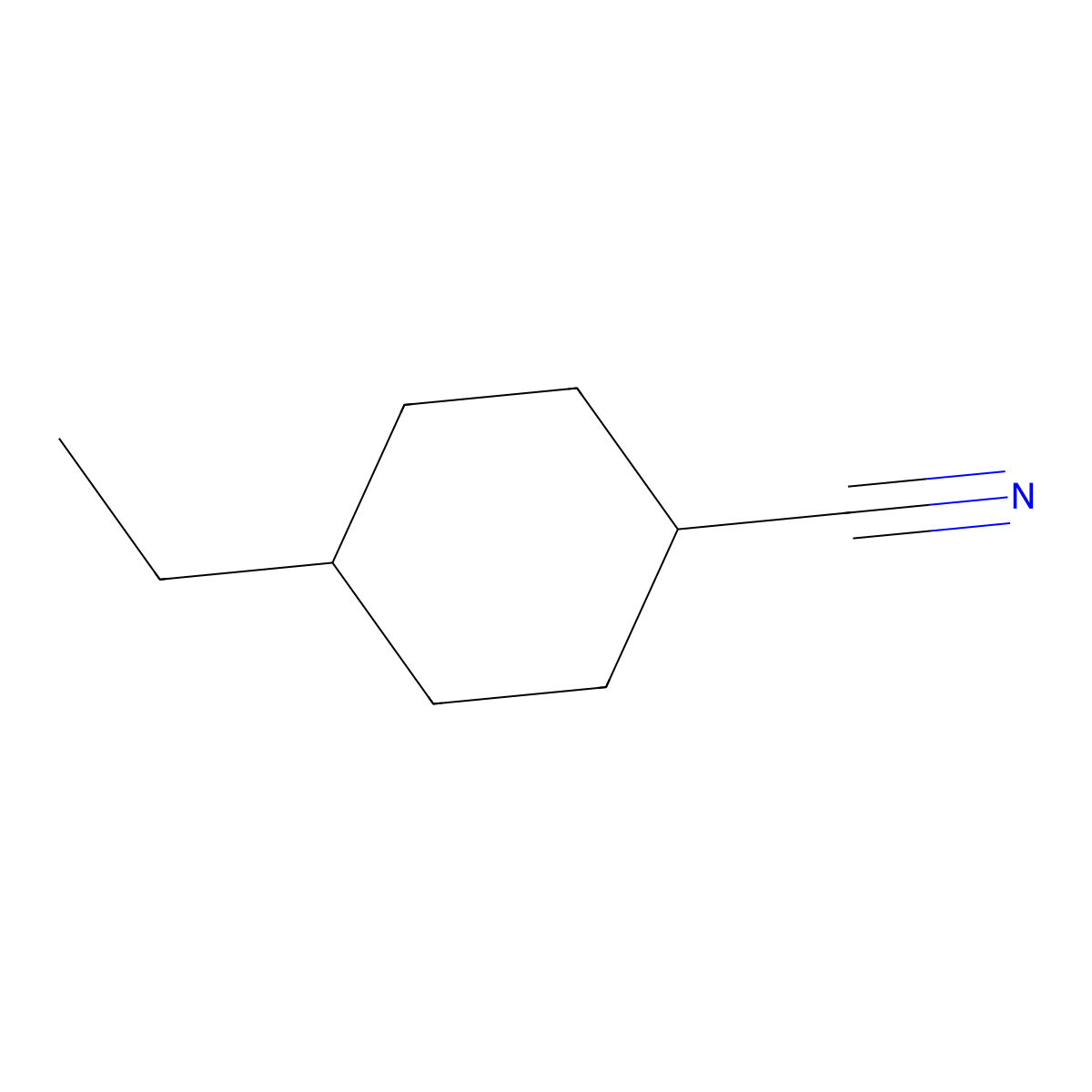 4-Ethylcyclohexane-1-carbonitrile molecular structure, CAS 82885-16-3