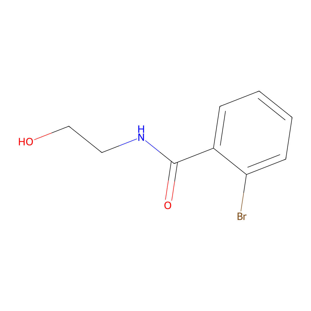 2-bromo-N-(2-hydroxyethyl)benzamide molecular structure, CAS 82891-94-9