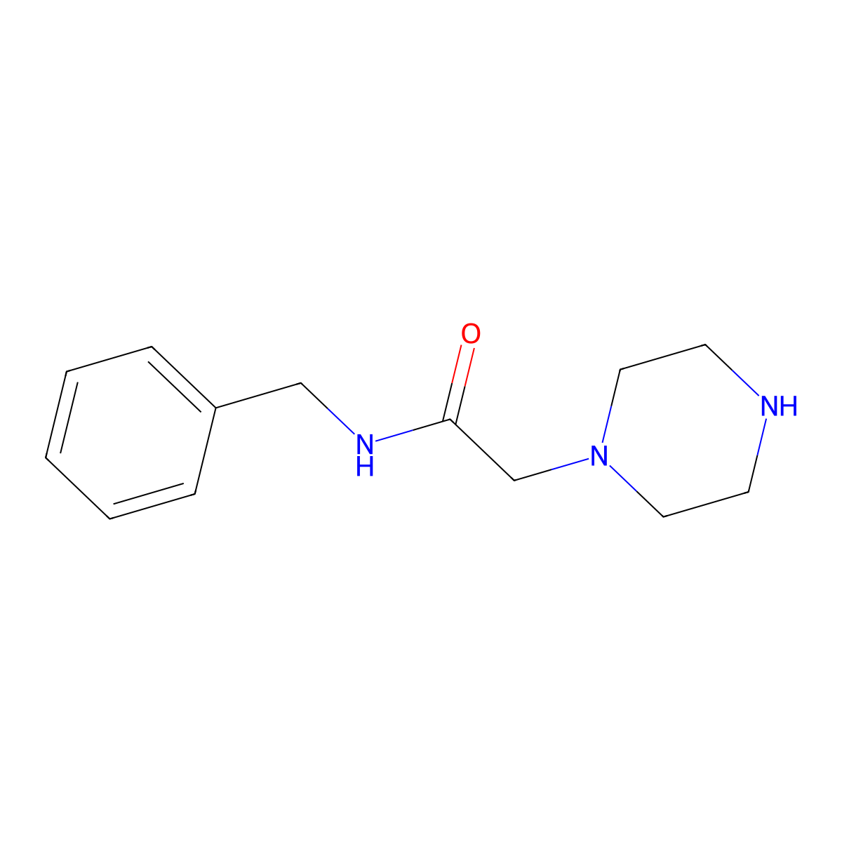 N-benzyl-2-(piperazin-1-yl)acetamide molecular structure, CAS 828911-01-9