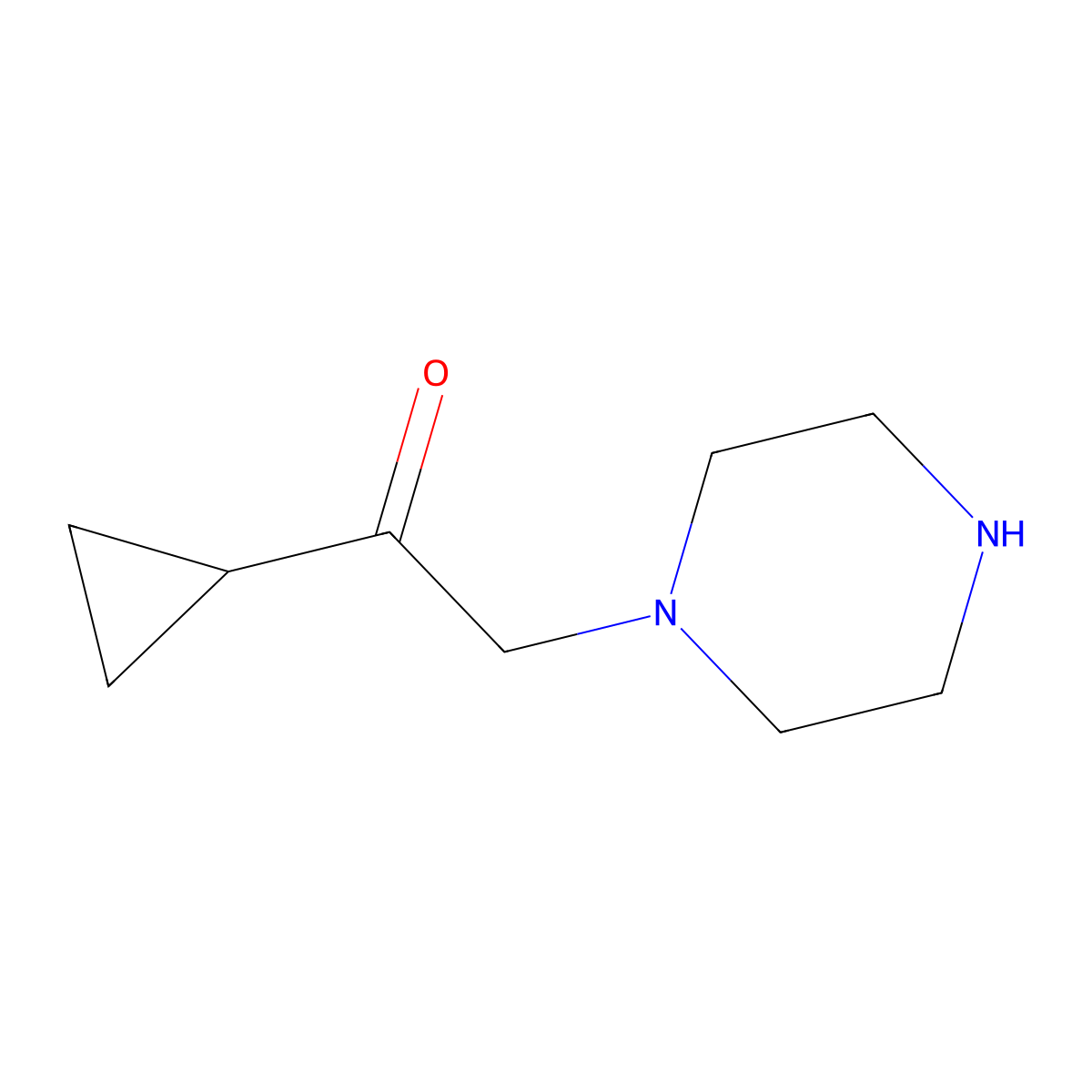 1-Cyclopropyl-2-(piperazin-1-yl)ethan-1-one molecular structure, CAS 828911-02-0
