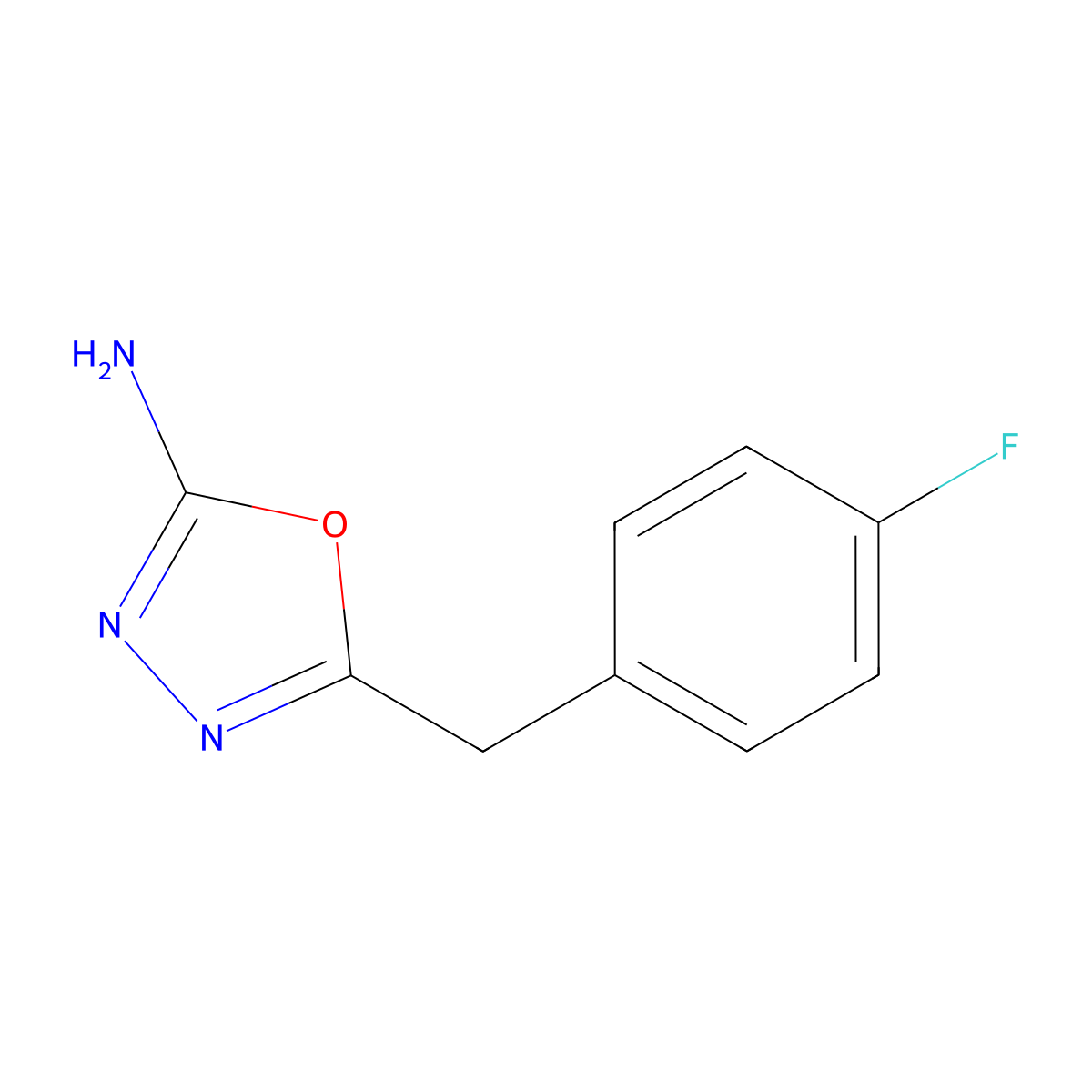 5-[(4-Fluorophenyl)methyl]-1,3,4-oxadiazol-2-amine molecular structure, CAS 828911-26-8
