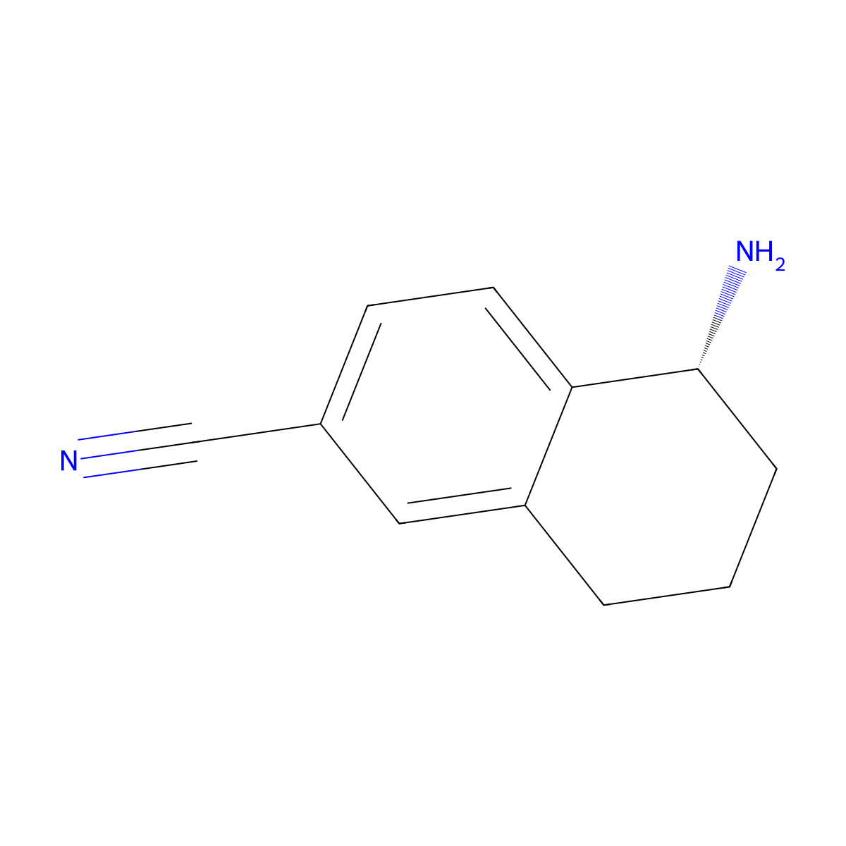 (R)-5-amino-5,6,7,8-tetrahydronaphthalene-2-carbonitrile molecular structure, CAS 828926-06-3