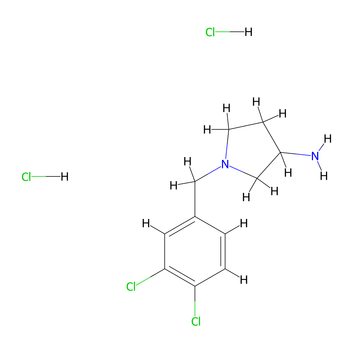 1-(3,4-Dichlorobenzyl)pyrrolidin-3-ylamine dihydrochloride molecular structure, CAS 828928-33-2