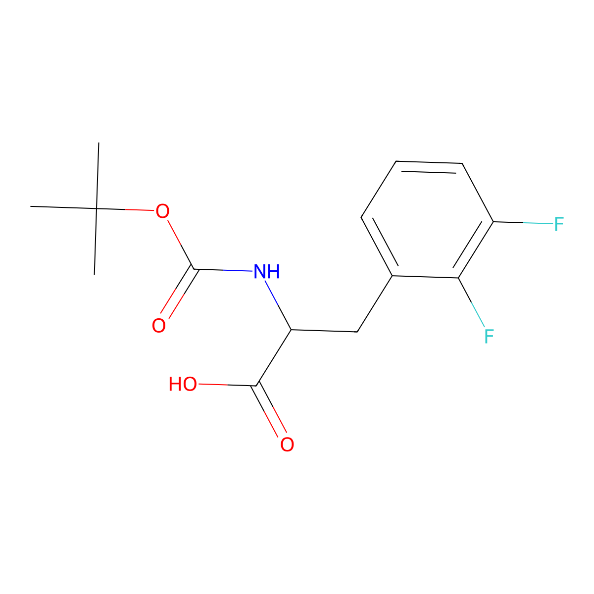 (2R)-3-(2,3-Difluorophenyl)-2-[(tert-butoxy)carbonylamino]propanoic acid molecular structure, CAS 828936-24-9