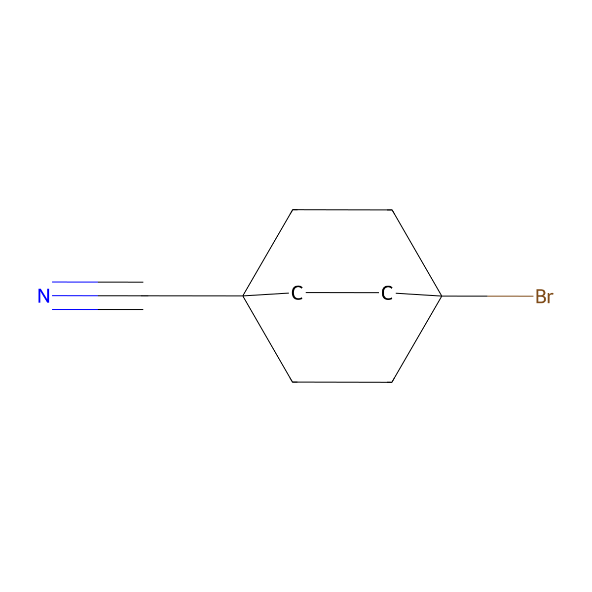4-Bromobicyclo[2.2.2]octane-1-carbonitrile molecular structure, CAS 82896-47-7