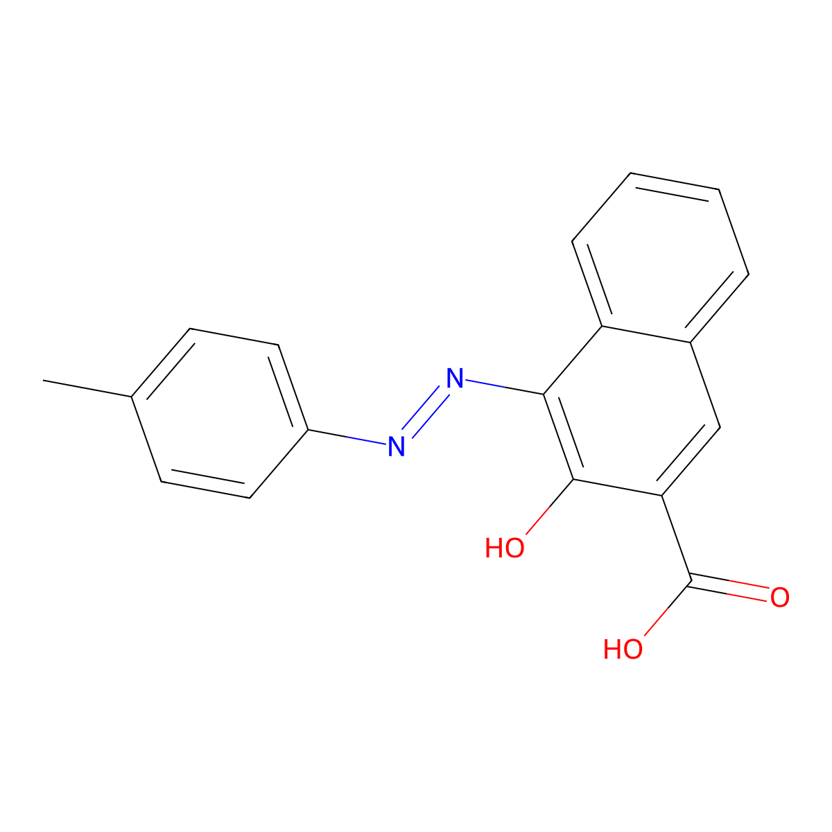 3-Hydroxy-4-[(4-methylphenyl)diazenyl]-2-naphthoic acid molecular structure, CAS 82896-77-3