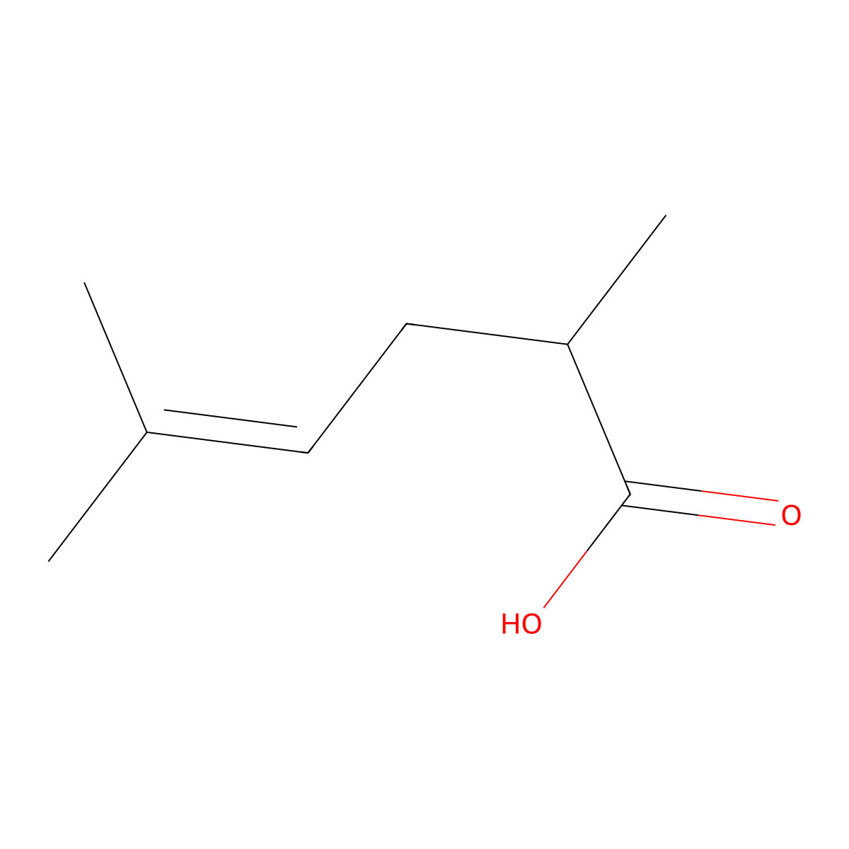 4-Hexenoic acid, 2,5-dimethyl- molecular structure, CAS 82898-13-3