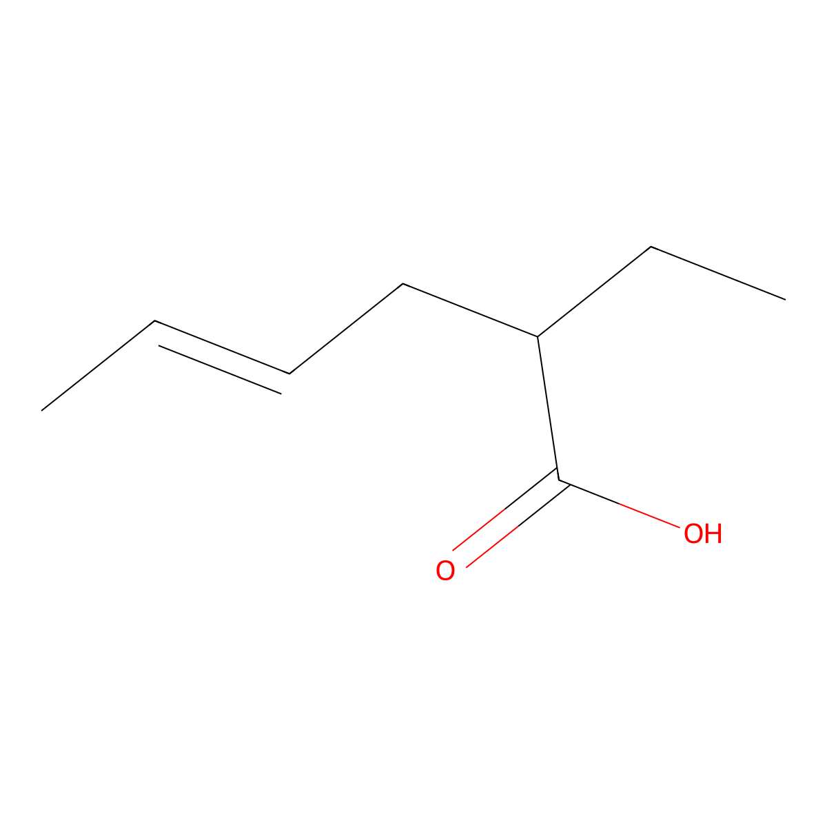 (4E)-2-ethylhex-4-enoic acid molecular structure, CAS 82898-28-0