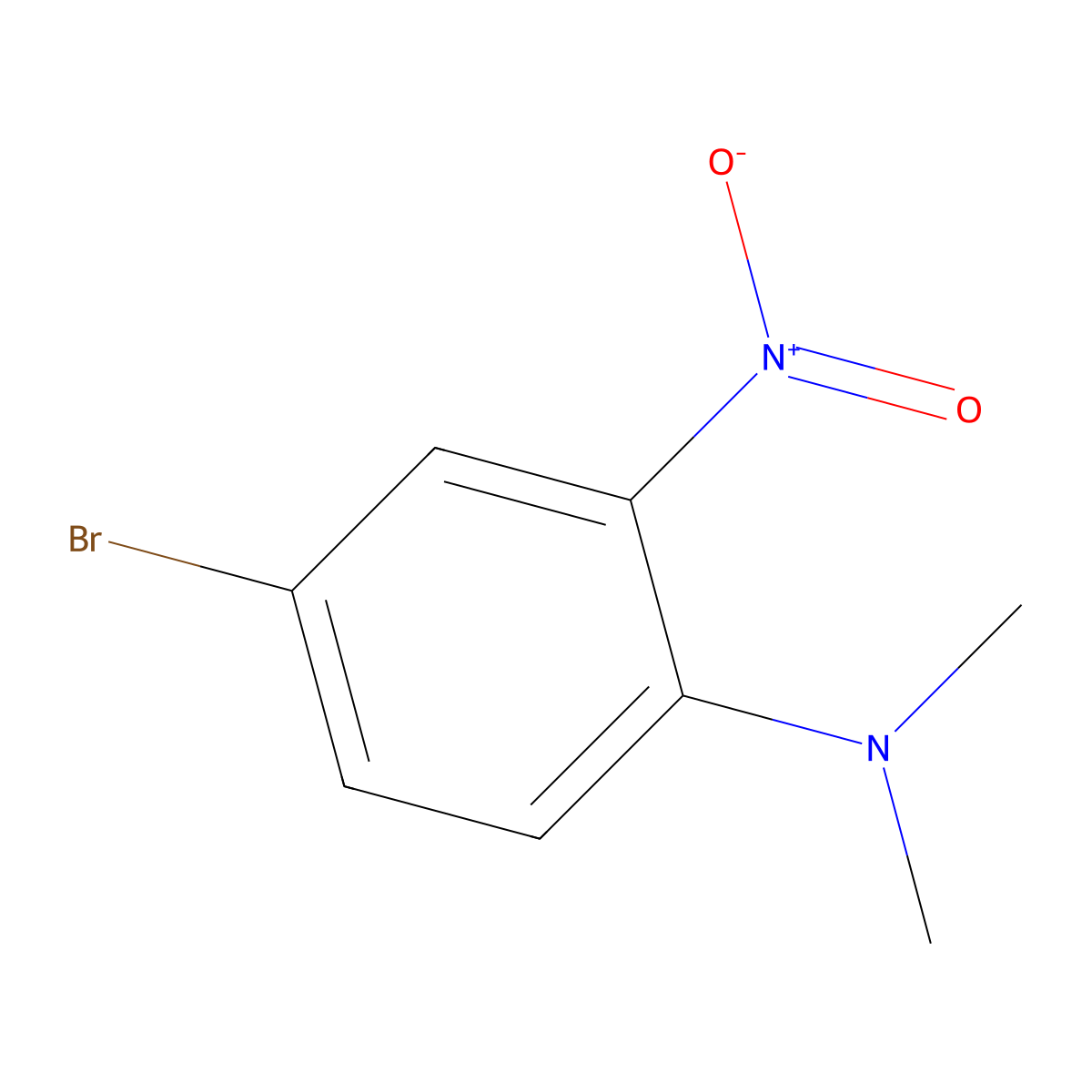 4-Bromo-N,N-dimethyl-2-nitroaniline molecular structure, CAS 829-02-7