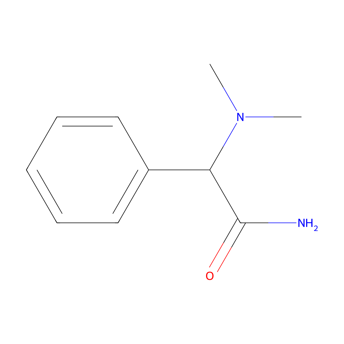 2-(Dimethylamino)-2-phenylacetamide molecular structure, CAS 829-11-8