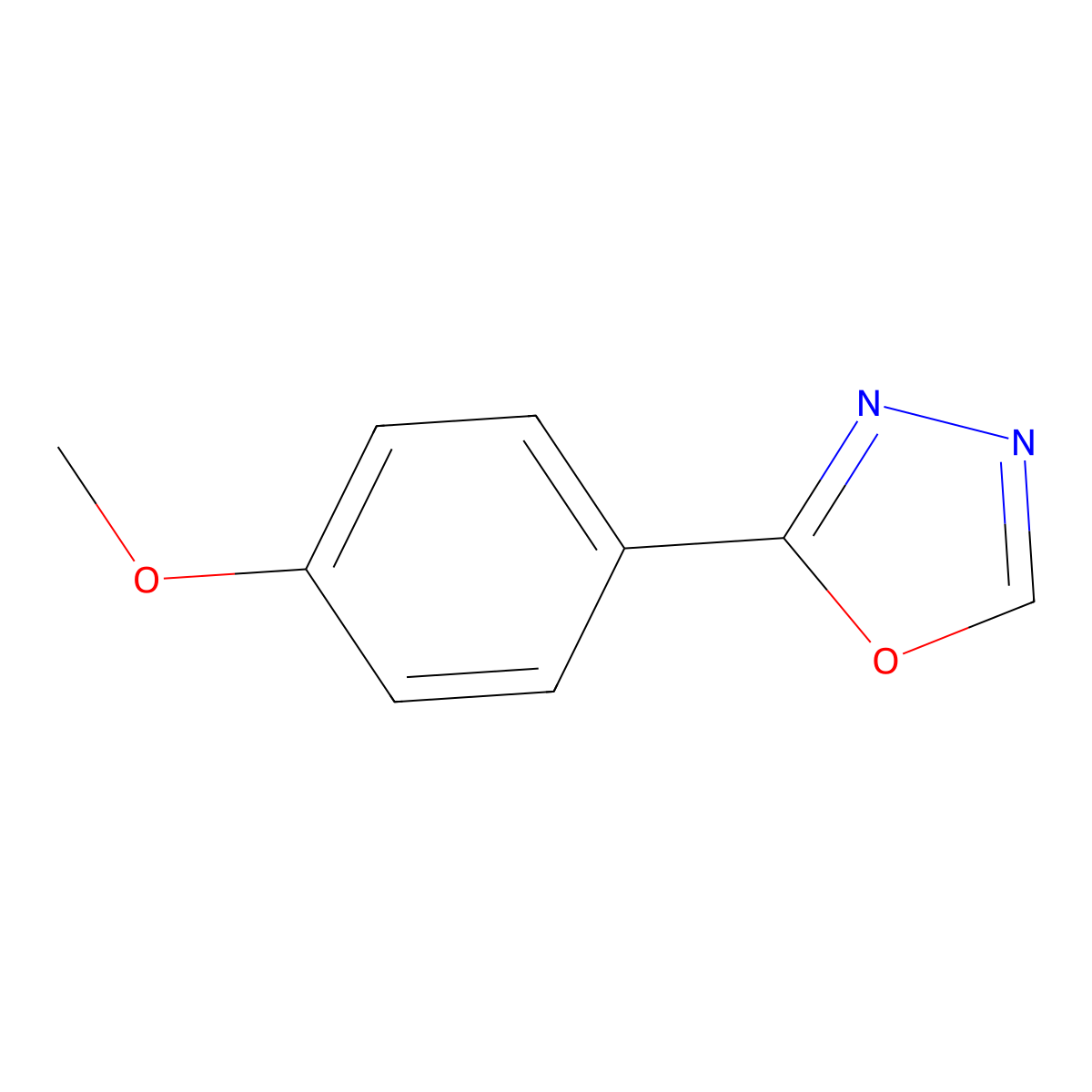 2-(4-Methoxyphenyl)-1,3,4-oxadiazole molecular structure, CAS 829-35-6