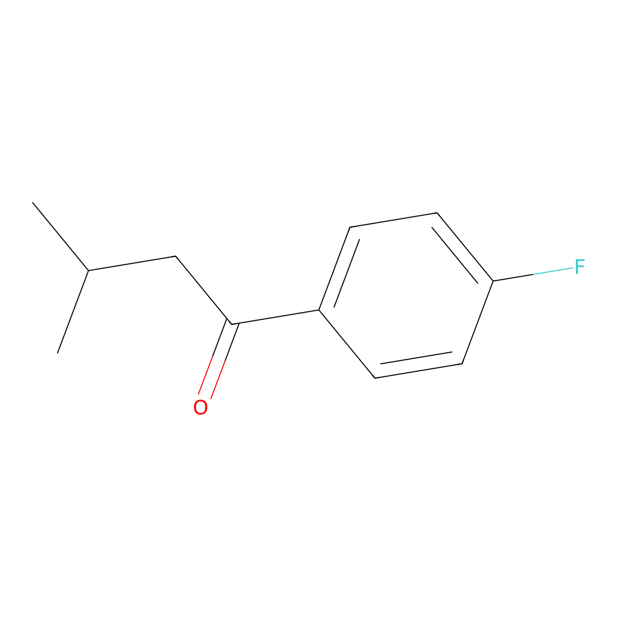 1-(4-Fluorophenyl)-3-methyl-1-butanone molecular structure, CAS 829-43-6