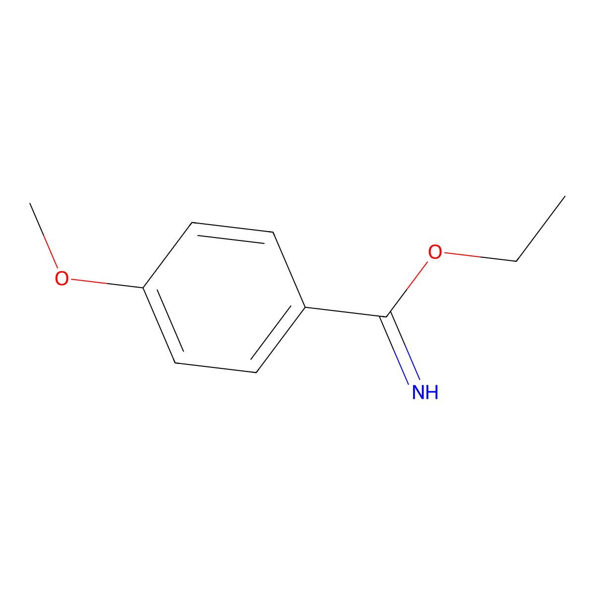 Benzenecarboximidic acid, 4-methoxy-, ethyl ester molecular structure, CAS 829-48-1