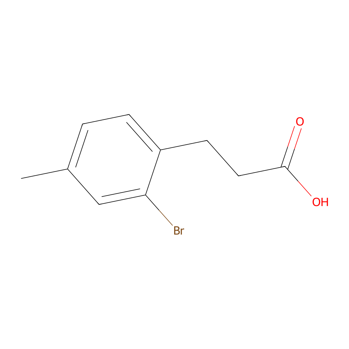 3-(2-Bromo-4-methylphenyl)propanoic acid molecular structure, CAS 829-57-2