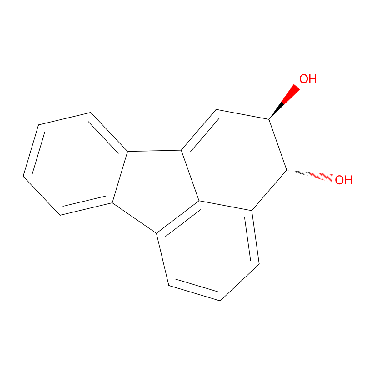 trans-2,3-Dihydroxy-2,3-dihydrofluoranthene molecular structure, CAS 82911-12-4