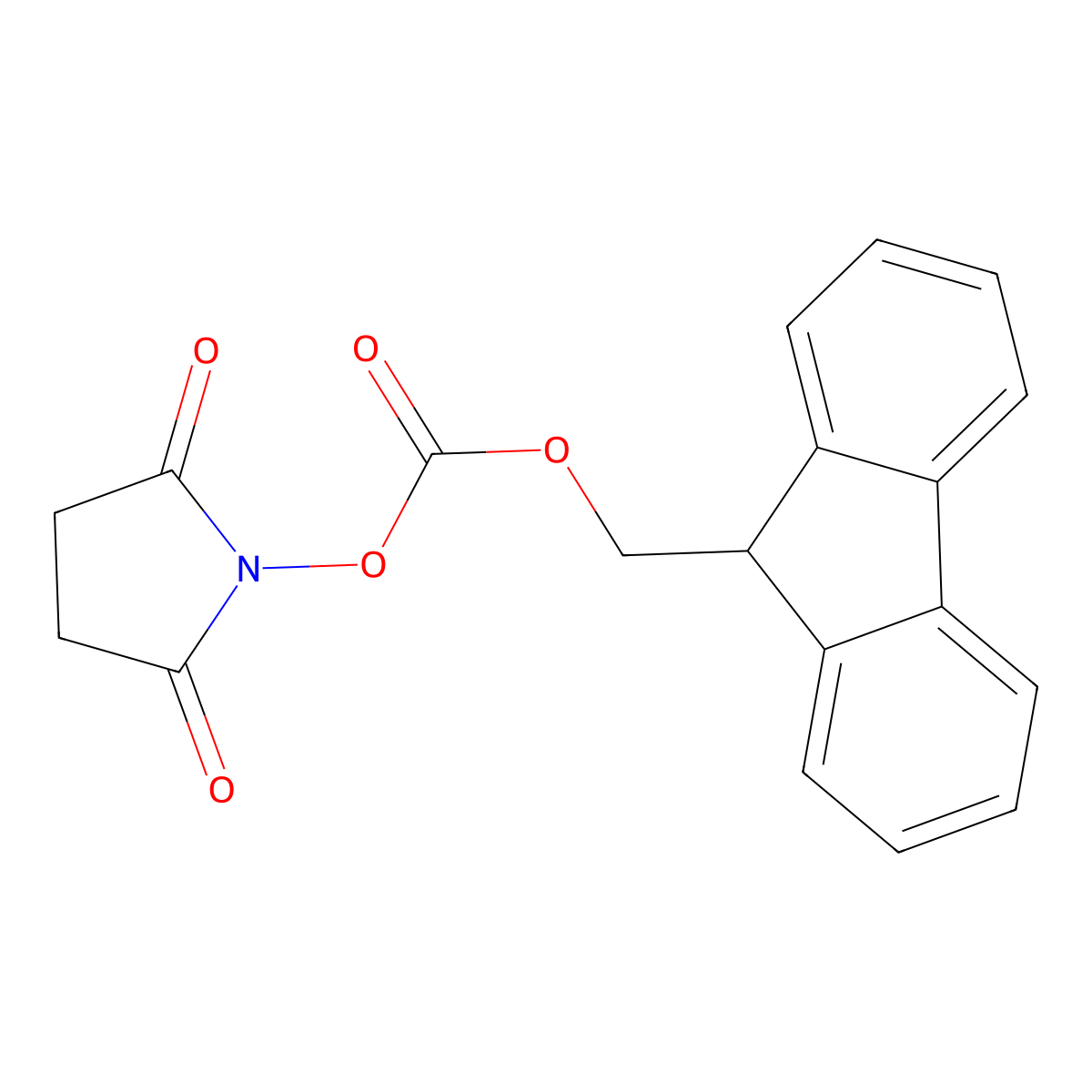 N-(9-Fluorenylmethoxycarbonyloxy)succinimide molecular structure, CAS 82911-69-1