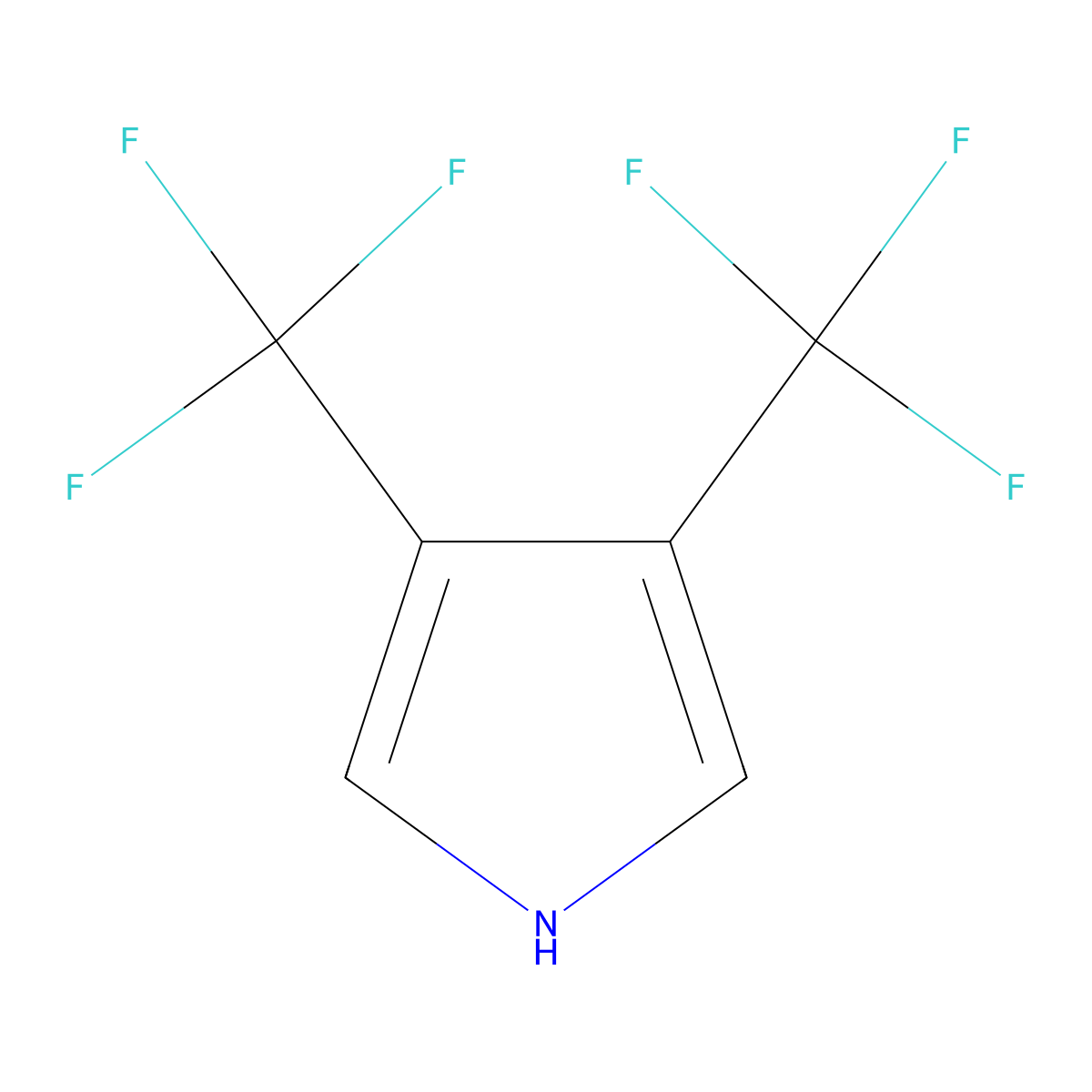 3,4-bis(trifluoromethyl)-1H-pyrrole molecular structure, CAS 82912-41-2