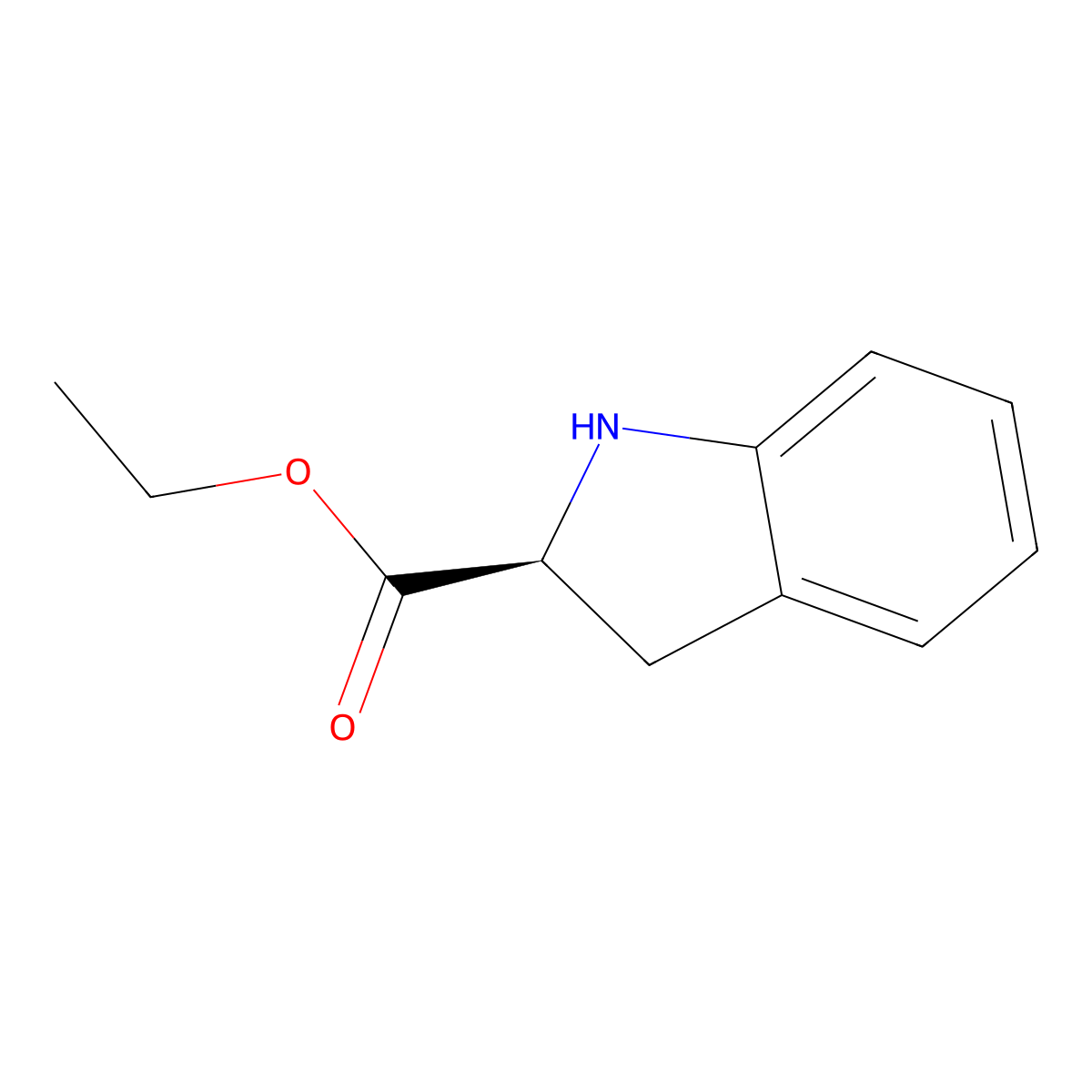 (S)-Indoline-2-carboxylic acid ethyl ester molecular structure, CAS 82923-81-7