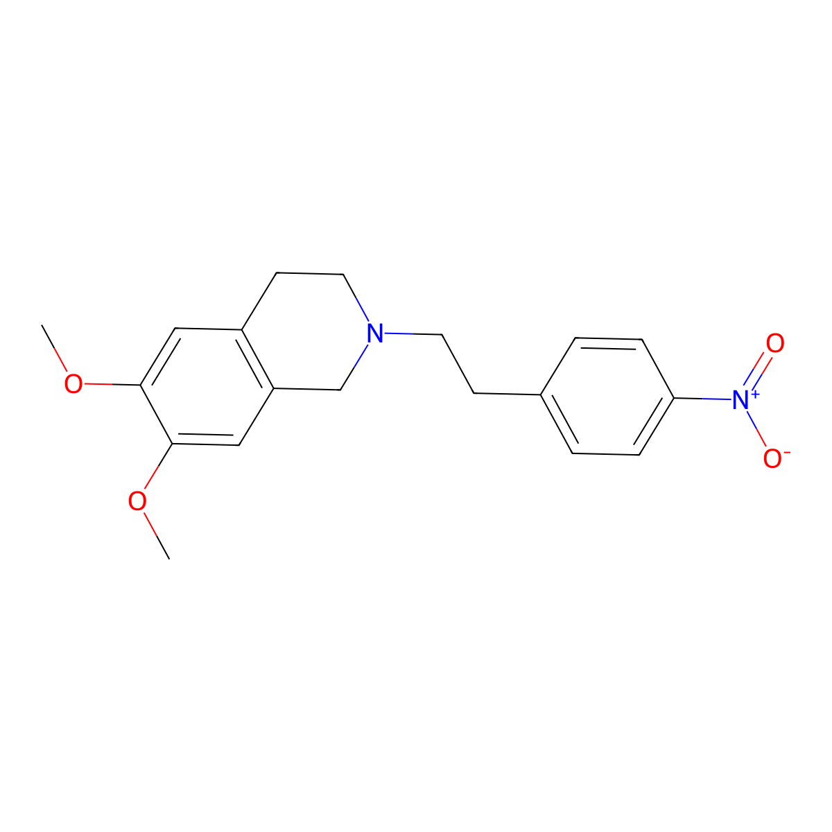 1,2,3,4-Tetrahydro-6,7-dimethoxy-2-[2-(4-nitrophenyl)ethyl]isoquinoline molecular structure, CAS 82925-01-7