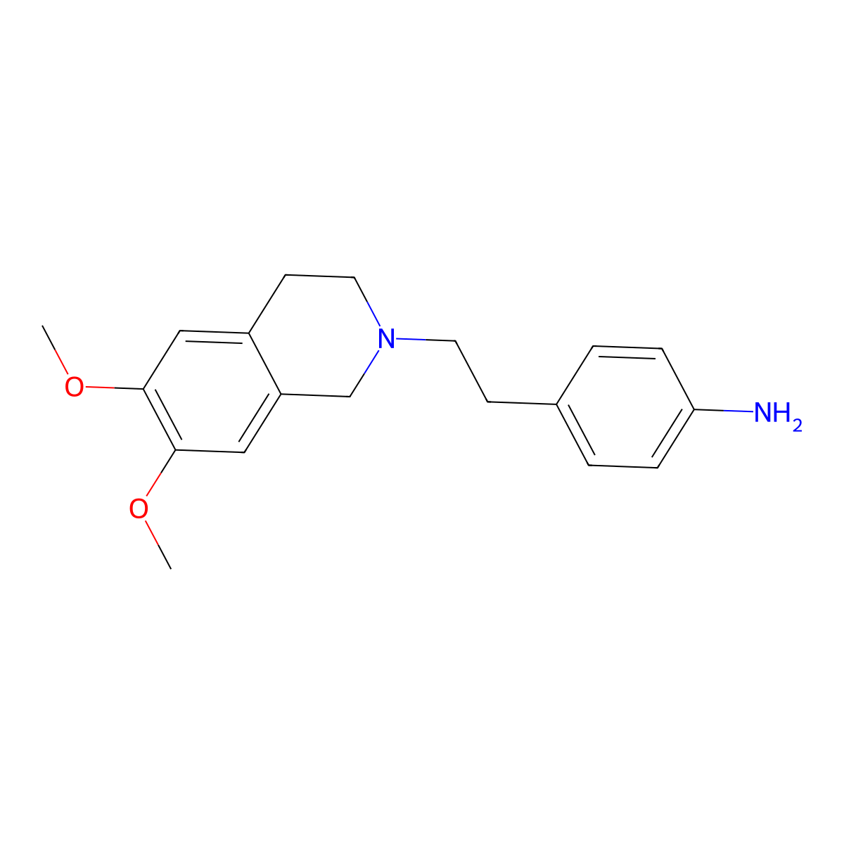 4-(2-(3,4-Dihydro-6,7-dimethoxy-2(1H)-isoquinolinyl)ethyl)benzenamine molecular structure, CAS 82925-02-8