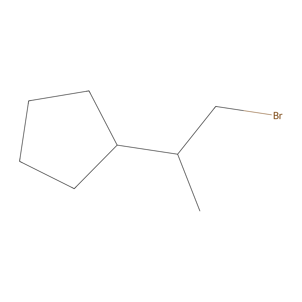 (1-Bromopropan-2-yl)cyclopentane molecular structure, CAS 82926-72-5