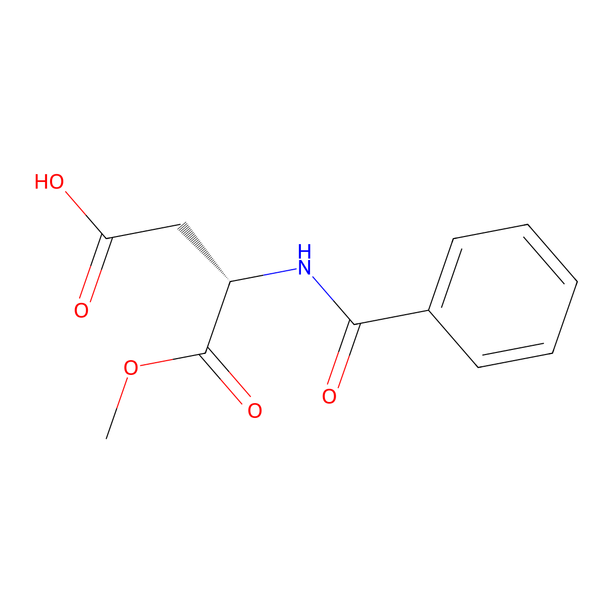 (S)-3-Benzamido-4-methoxy-4-oxobutanoic acid molecular structure, CAS 82933-21-9