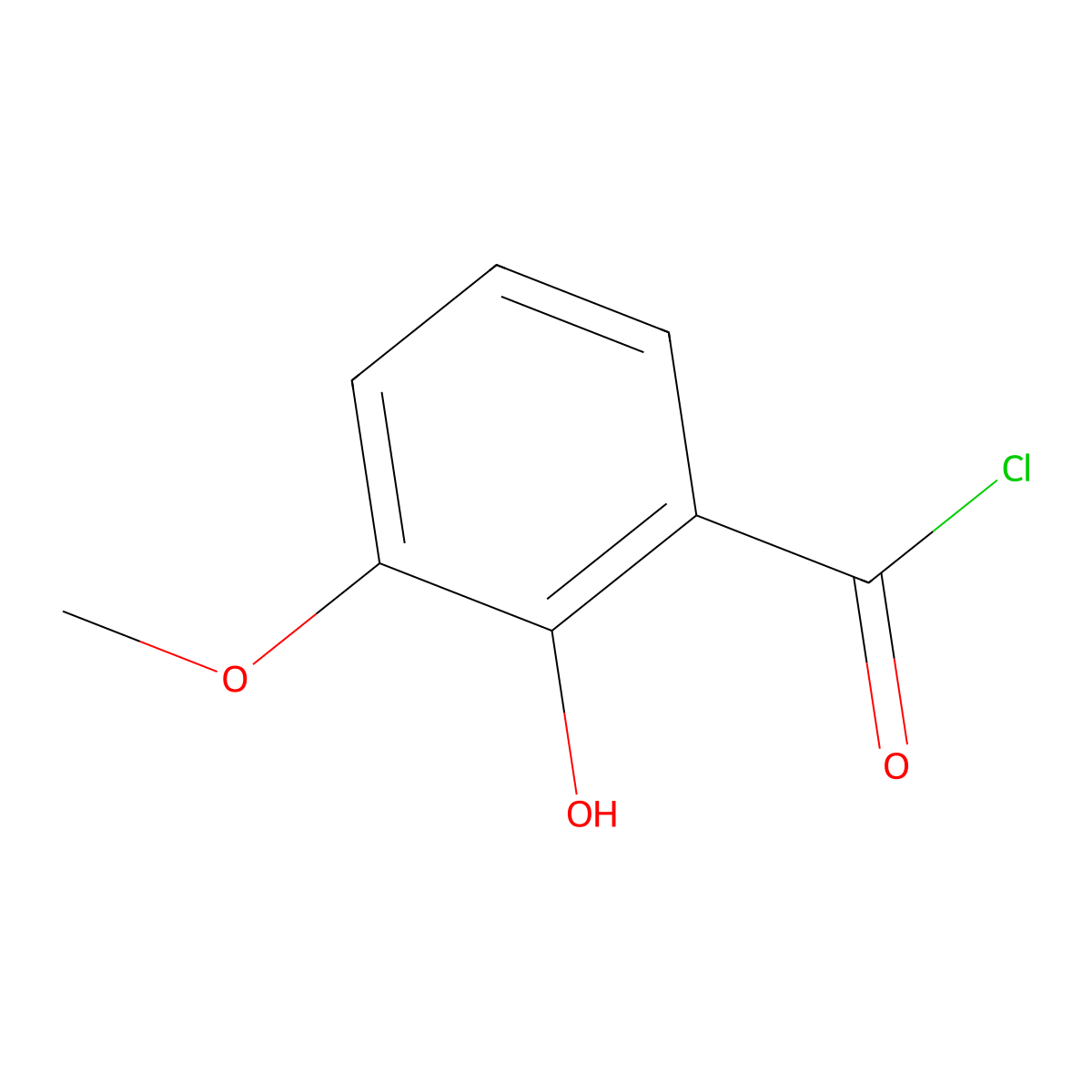 2-Hydroxy-3-methoxybenzoyl chloride molecular structure, CAS 82944-14-7