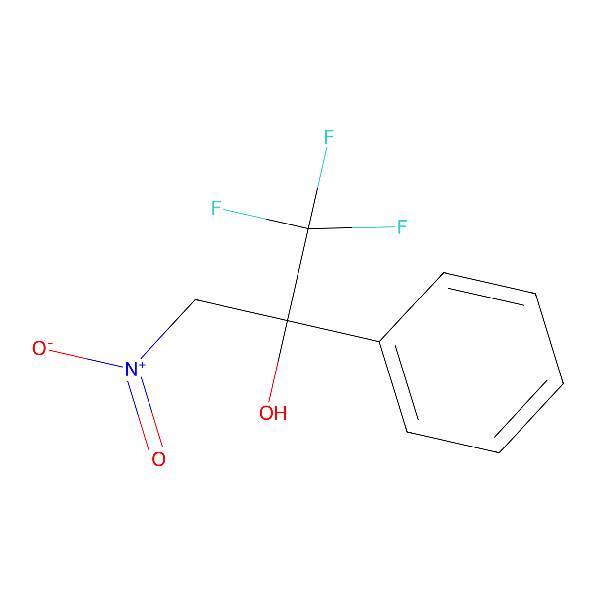 1,1,1-Trifluoro-3-nitro-2-phenylpropan-2-ol molecular structure, CAS 82945-27-5