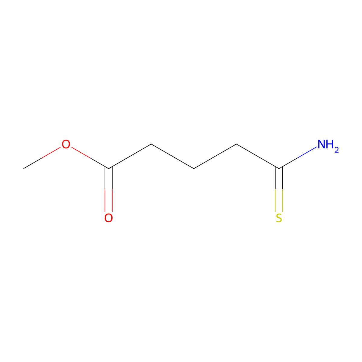 Methyl 4-carbamothioylbutanoate molecular structure, CAS 82945-96-8