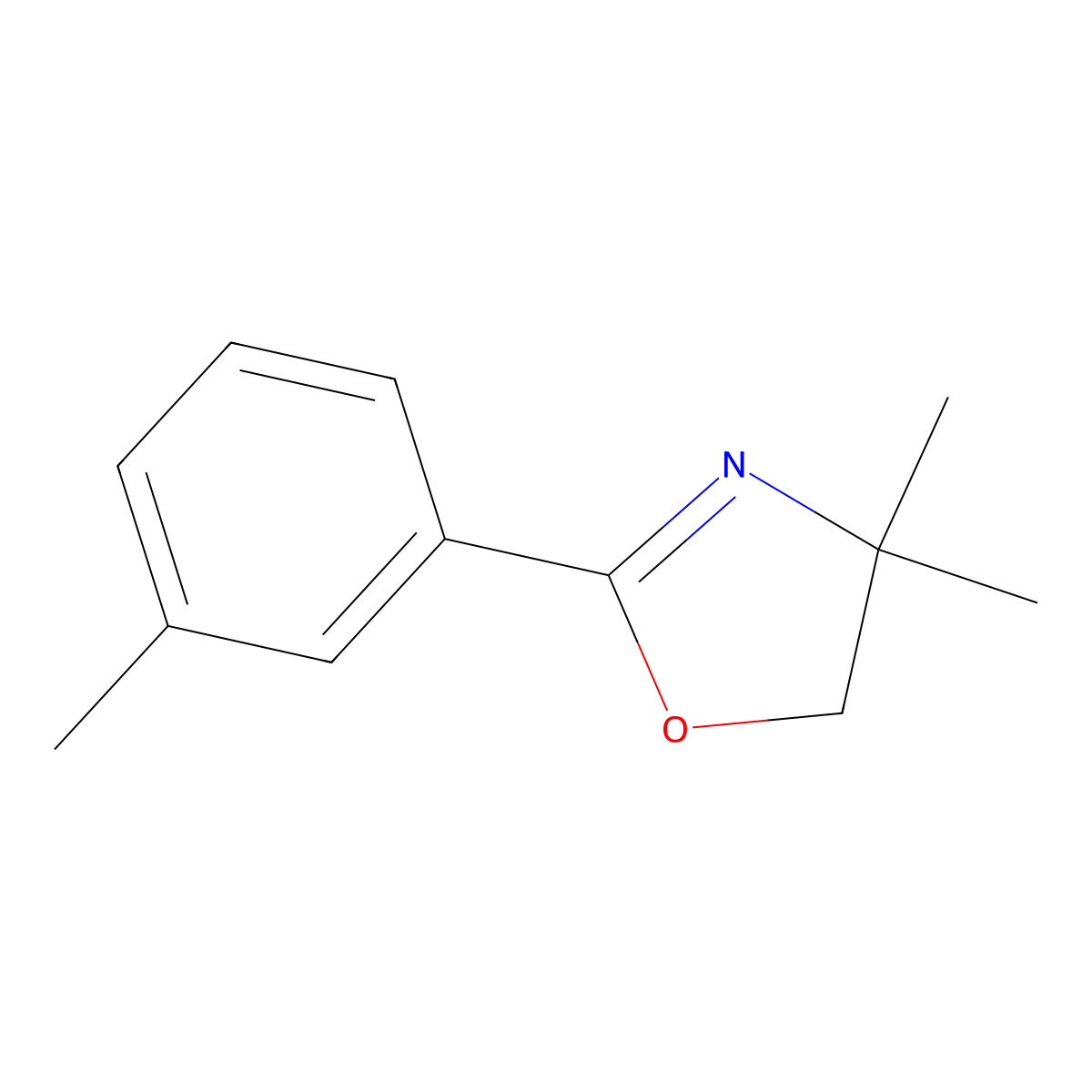 4,5-Dihydro-4,4-dimethyl-2-M-tolyloxazole molecular structure, CAS 82946-72-3