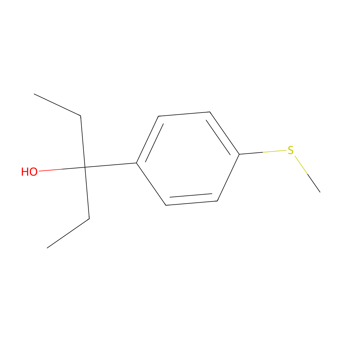 alpha,alpha-Diethyl-4-(methylthio)benzenemethanol molecular structure, CAS 82955-02-0