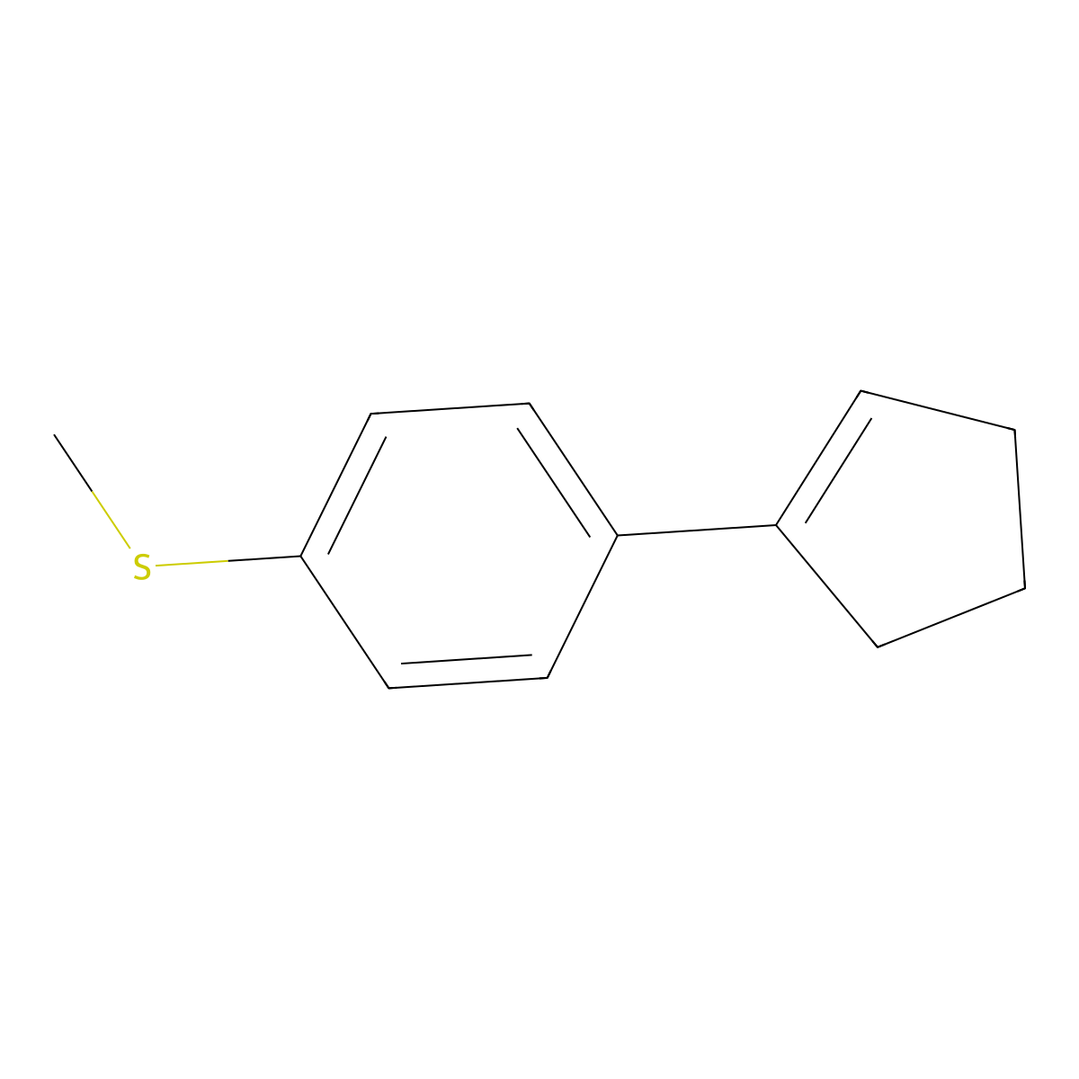 (4-(Cyclopent-1-en-1-yl)phenyl)(methyl)sulfane molecular structure, CAS 82955-04-2