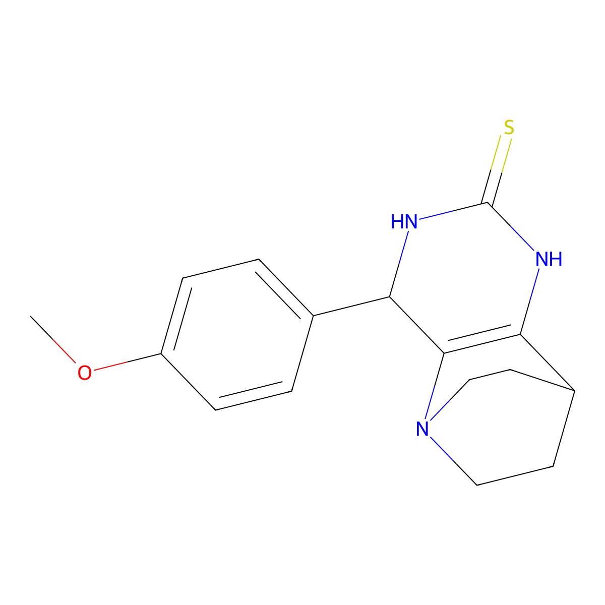 4-(4-methoxyphenyl)-4,6,7,8-tetrahydro-1H-5,8-ethanopyrido[3,2-d]pyrimidine-2(3H)-thione molecular structure, CAS 82955-21-3